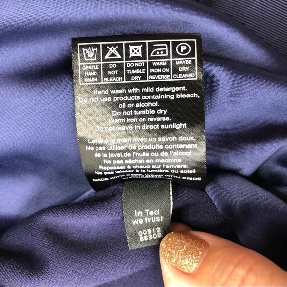 Ted Baker London navy blue ruffle knit shift dress - Picture 12 of 12